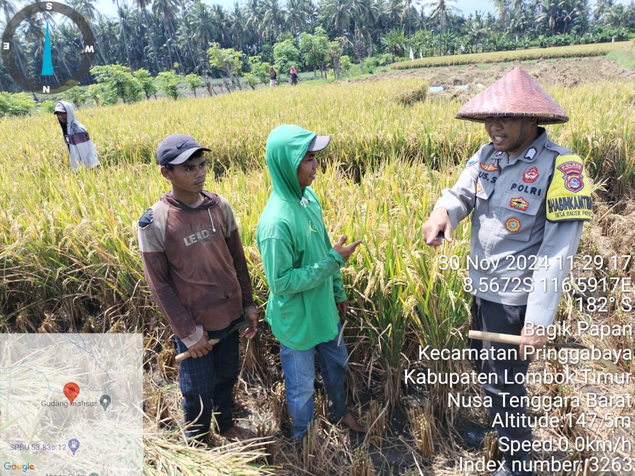 Dukung Asta Cita Presiden Prabowo, Bripka Agus Salim Bantu Petani di Lombok Timur